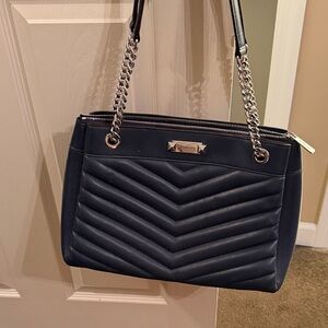 Michael Kors Navy Chevron Shoulder Bag